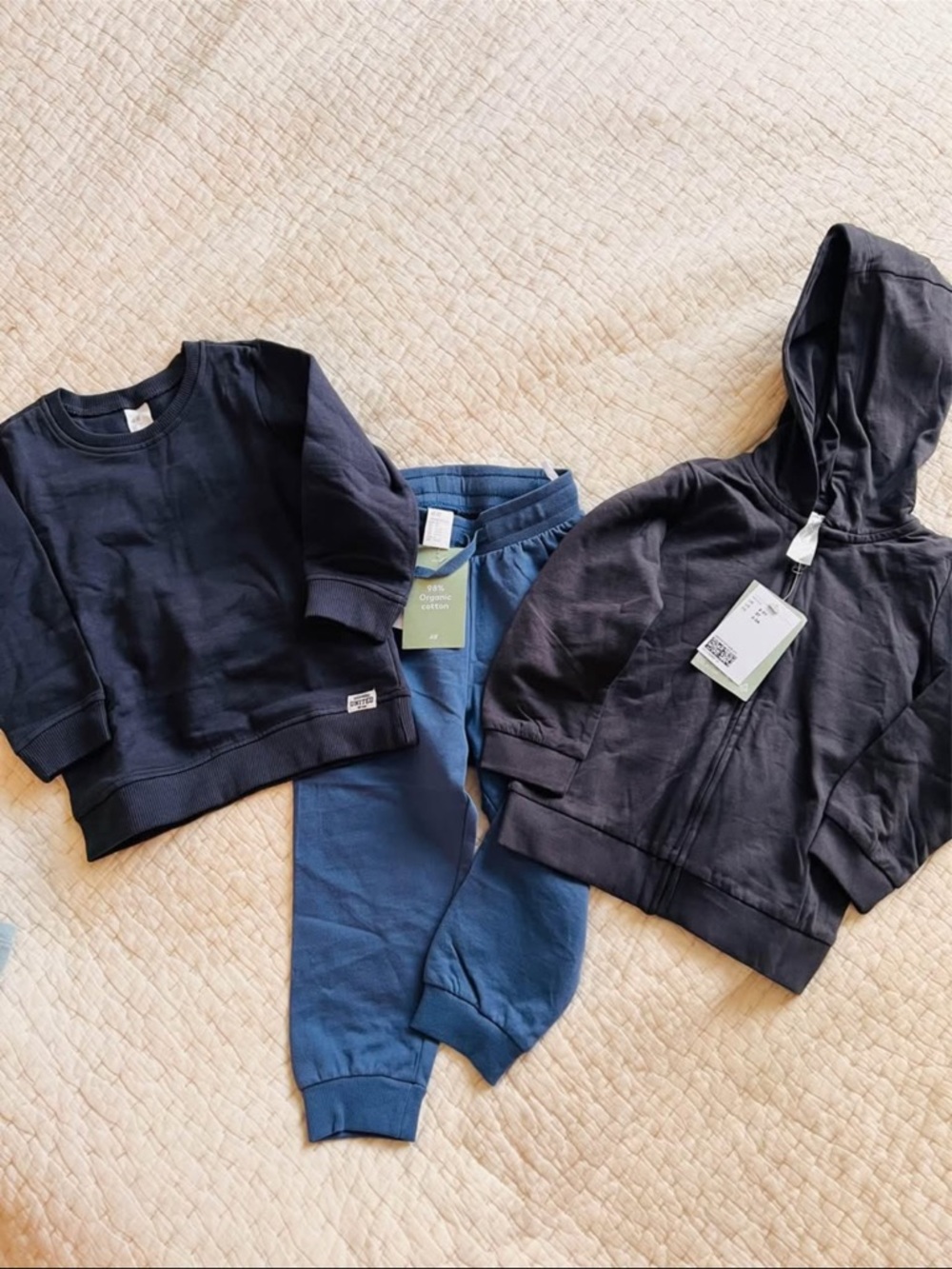 H&M Navy & Blue Kids Hoodie, Sweatshirt & Joggers Set
